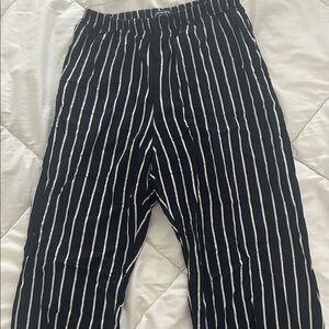 Brandy Melville Black and White Striped Flowy Pants
